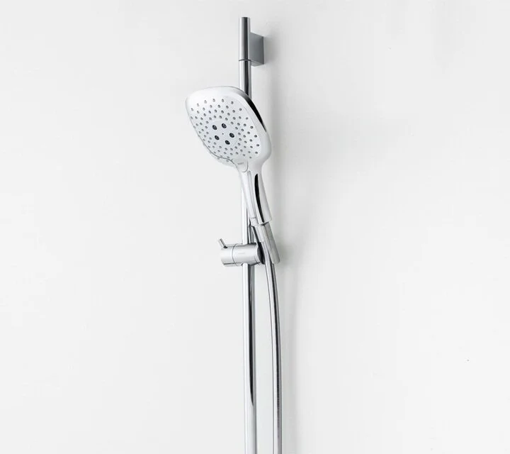 Ручной душ Hansgrohe Raindance Select E 150 3jet EcoSmart 9 л/мин, 26551400, 3 режима струи, хром/белый - Gidratop.ru изображение