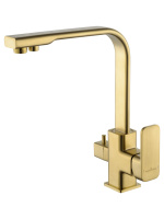 Смеситель для кухни c подключением фильтра WONZON & WOGHAND, Брашированное золото (WW-88458004-BG) - Gidratop.ru изображение