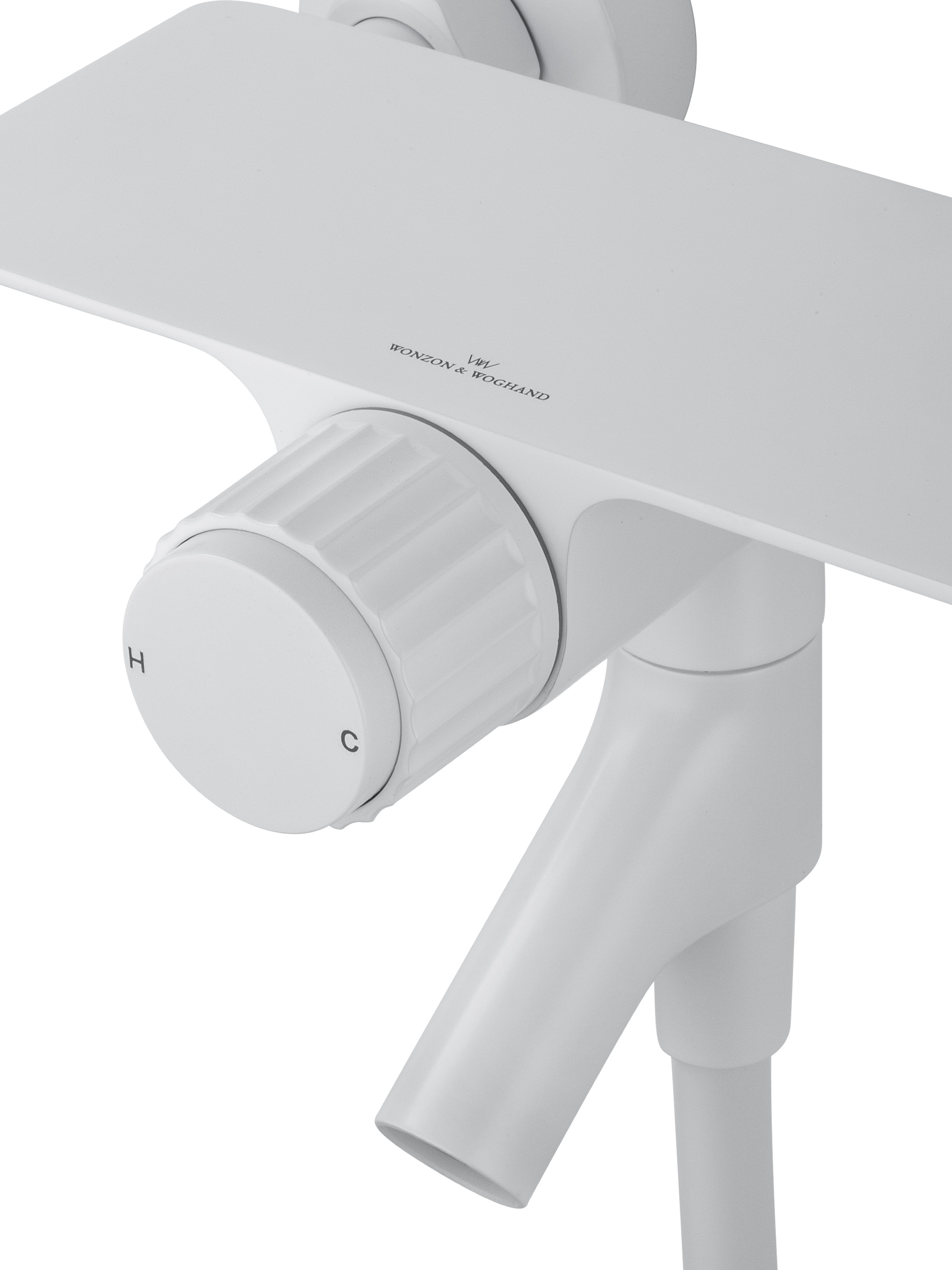 Смеситель для ванны с душем WONZON & WOGHAND CLICK, Белый матовый (WW-FE05L221-MW) - Gidratop.ru изображение