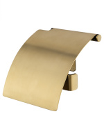 Держатель для туалетной бумаги с крышкой WONZON & WOGHAND LOTTE, Брашированное золото (WW-8326-BG) - Gidratop.ru изображение