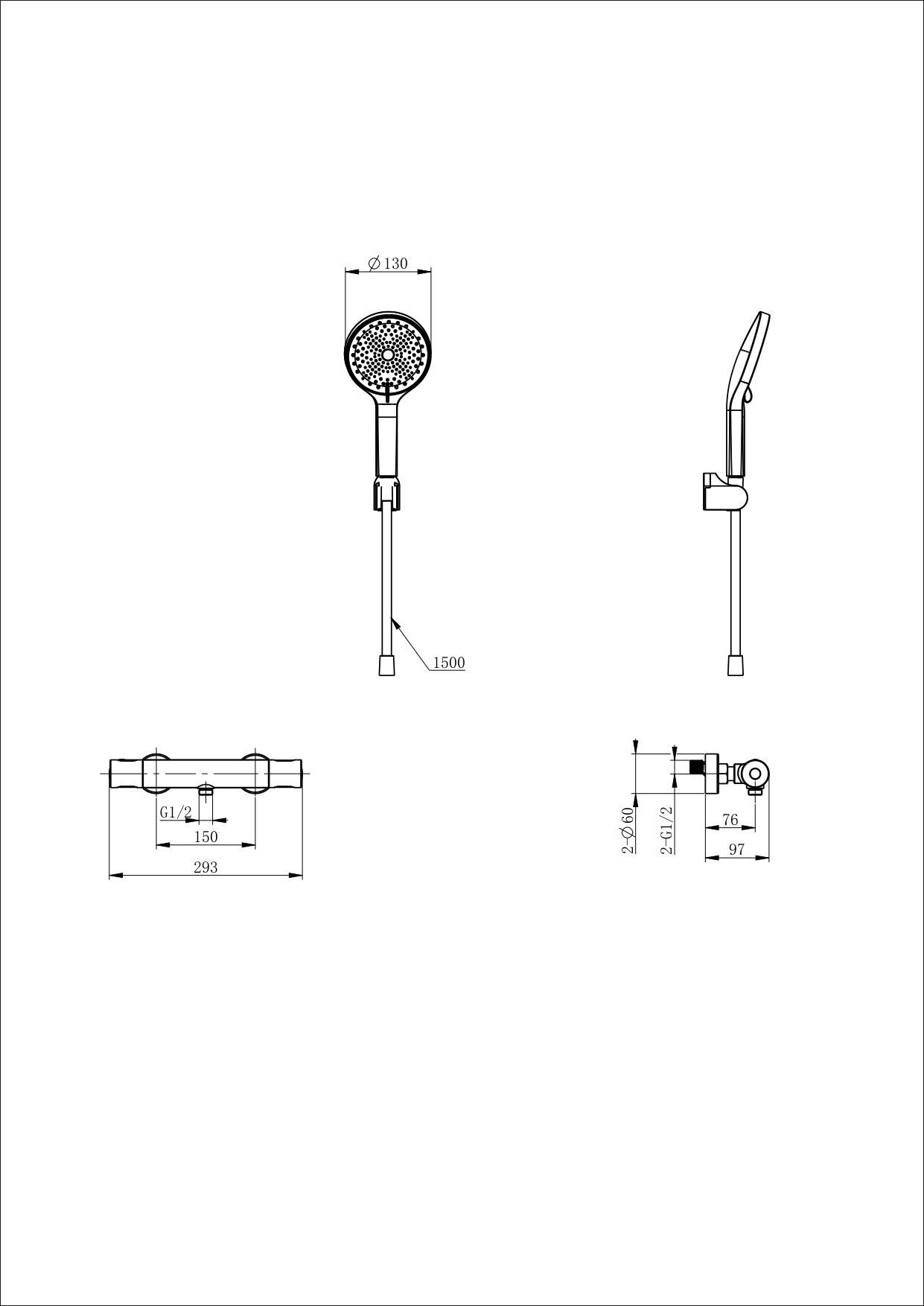 Смеситель для душа с термостатом WONZON & WOGHAND INN1, Темный графит (WW-B3013-A-BGG) - Gidratop.ru изображение