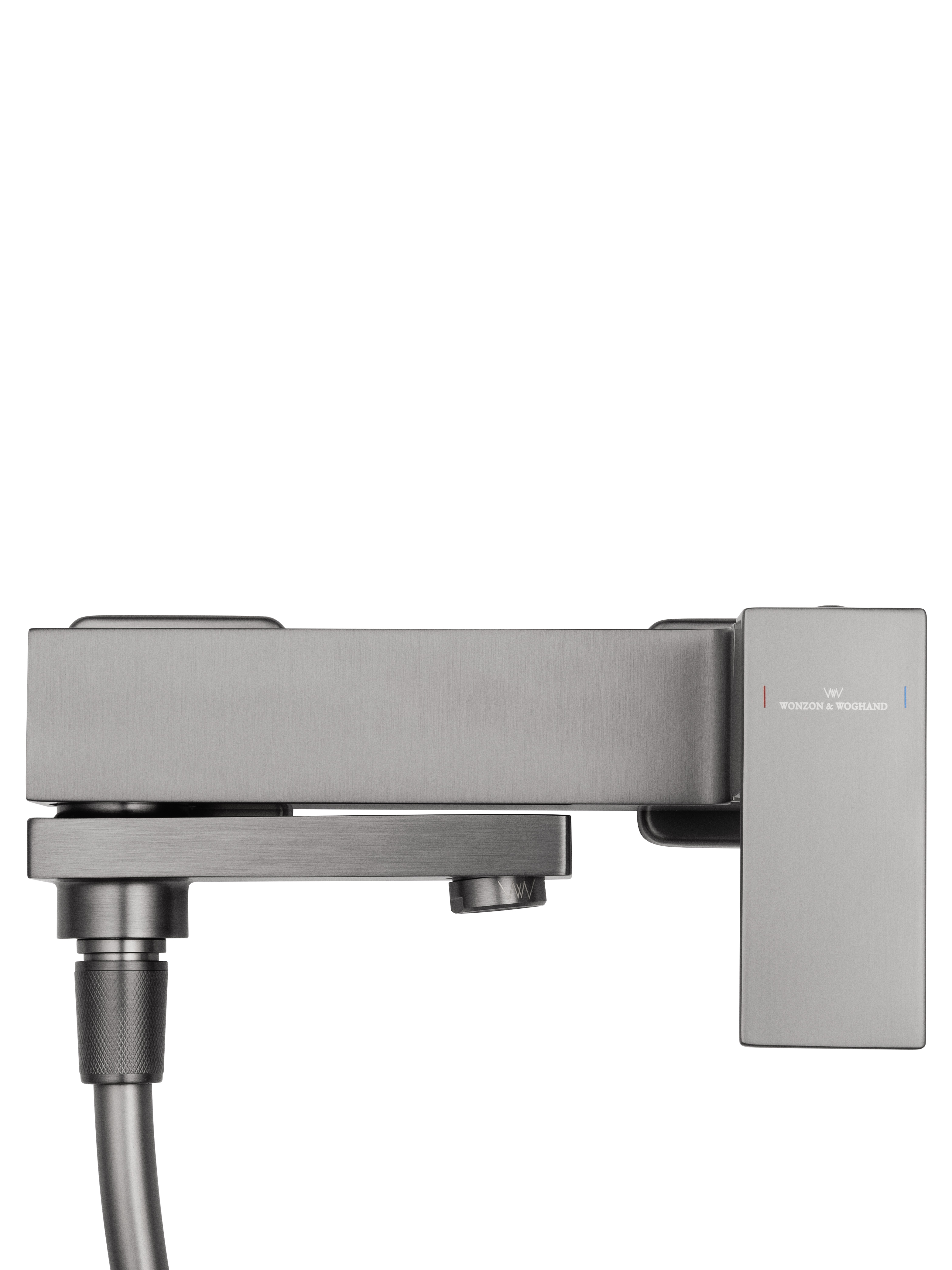 Смеситель для ванны с душем WONZON & WOGHAND CUBE, Темный графит (WW-88639016-BGM) - Gidratop.ru изображение