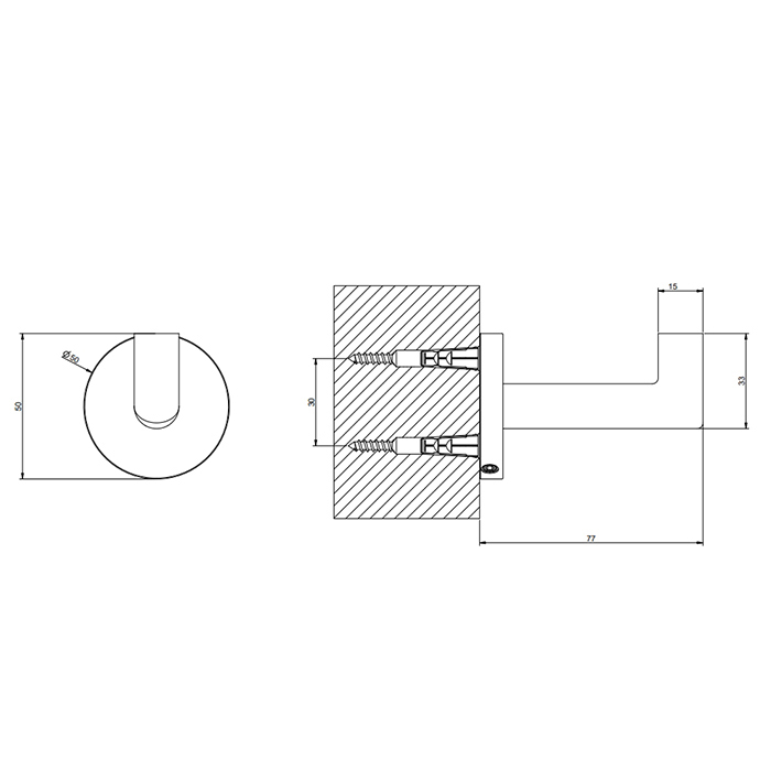 Gessi Tondo крючок настенный, цвет Black Metal Brushed PVD - Gidratop.ru изображение