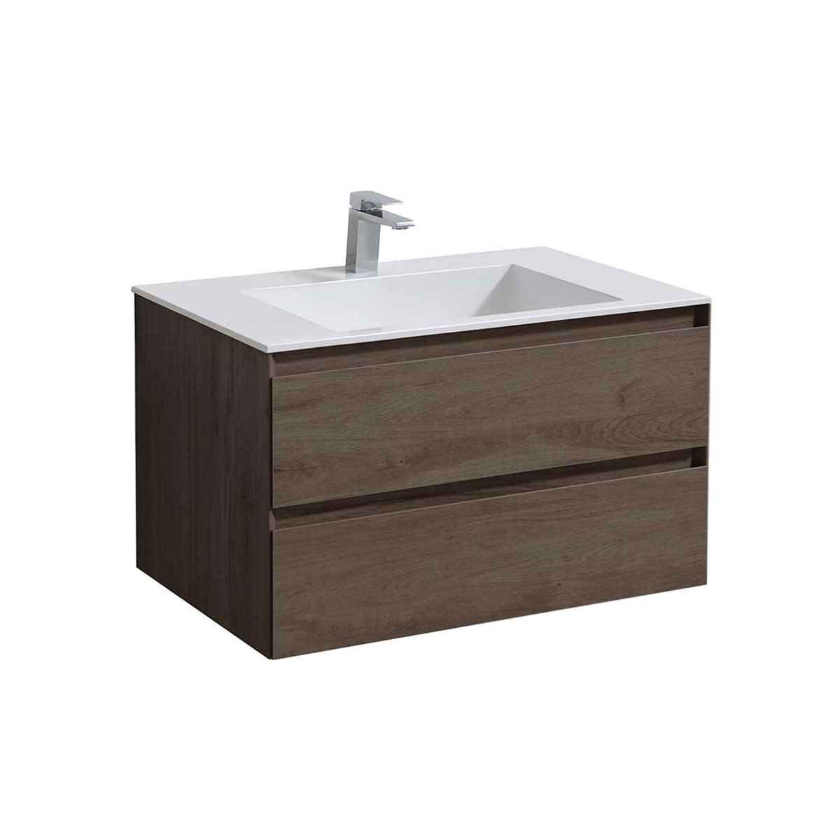 База под раковину Luka 800 подвесная, 2 выкатных ящика soft-close, R.Oak - Gidratop.ru изображение