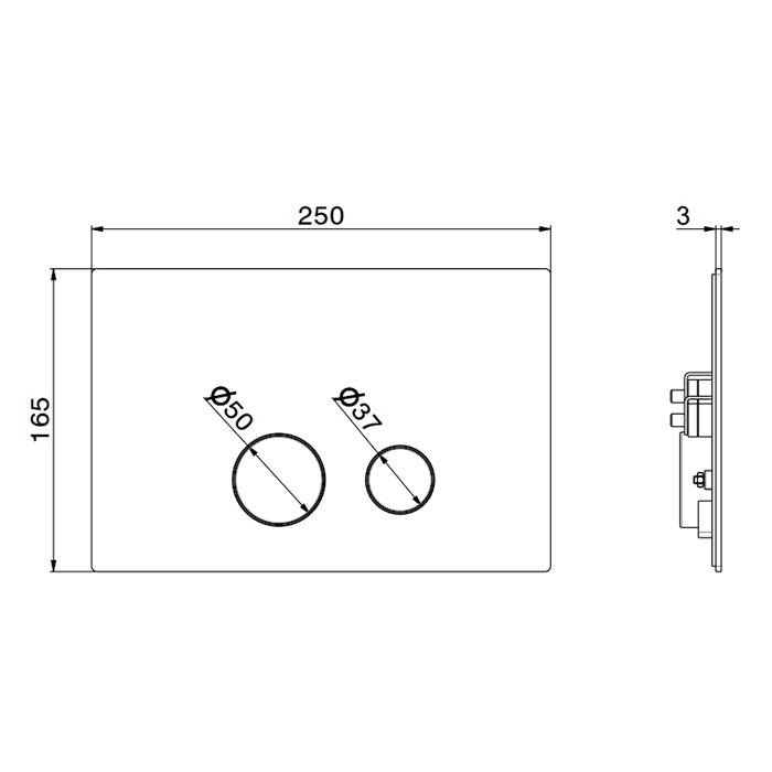 Newform X-STEEL 316 Клавиша смыва для унитаза, двойная, для систем инсталляций GEBERIT SIGMA 8 & SIGMA 12, цвет: INOX - Gidratop.ru изображение