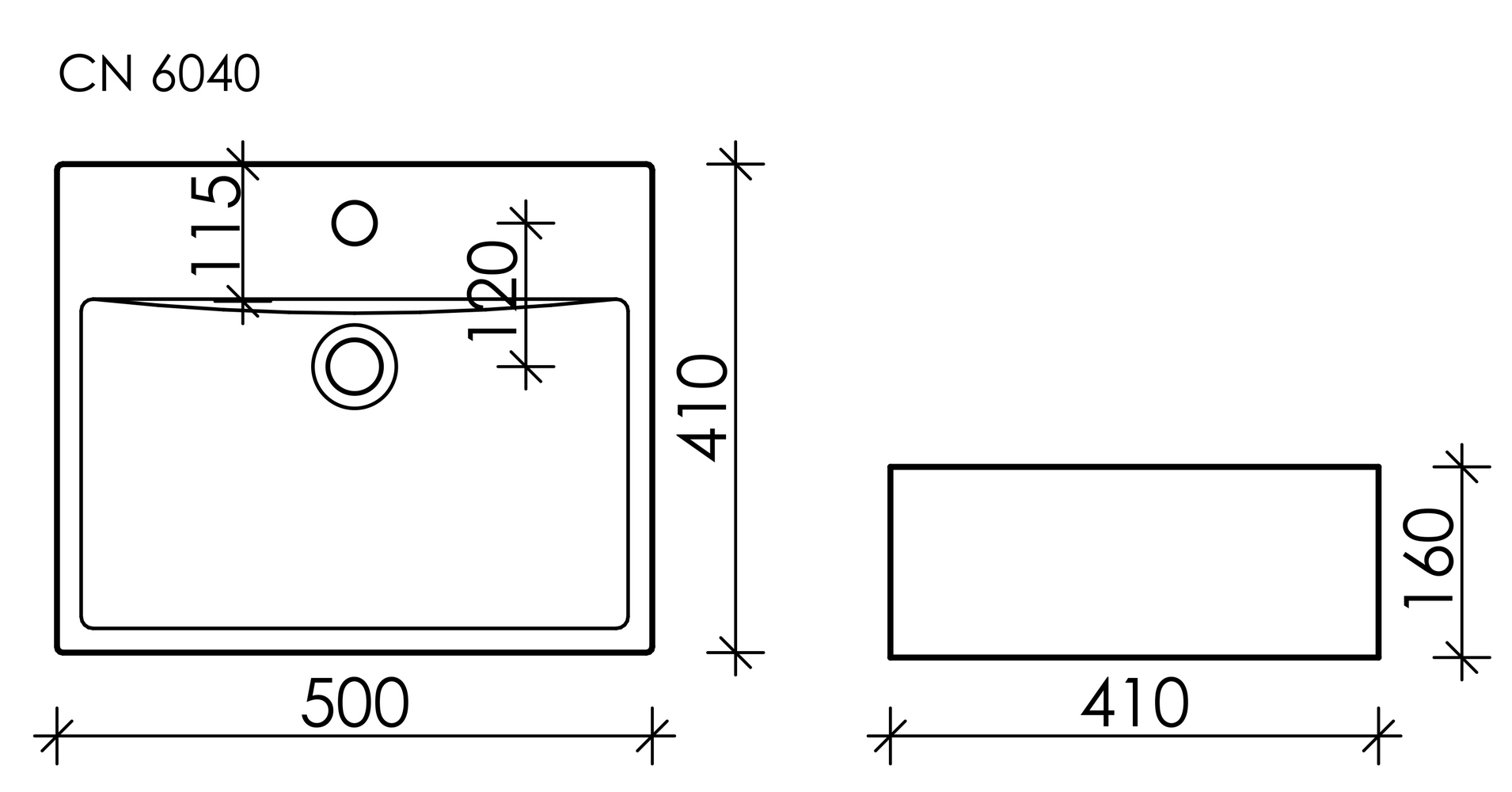 Умывальник чаша накладная прямоугольная Element 500x410x160мм - Gidratop.ru изображение