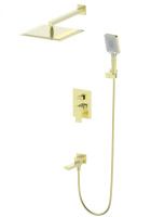 Душевая система встраиваемая WONZON & WOGHAND CUBE, Брашированное золото (WW-88939016- BG) - Gidratop.ru изображение