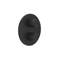 Gessi Goccia встраиваемый термостат, подключение на 3/4, с переключателем на 2 выхода(внешние части), цвет: черный - Gidratop.ru изображение