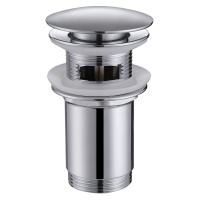 Донный клапан ABBER AF0010 с переливом, клик-клак, хром - Gidratop.ru изображение