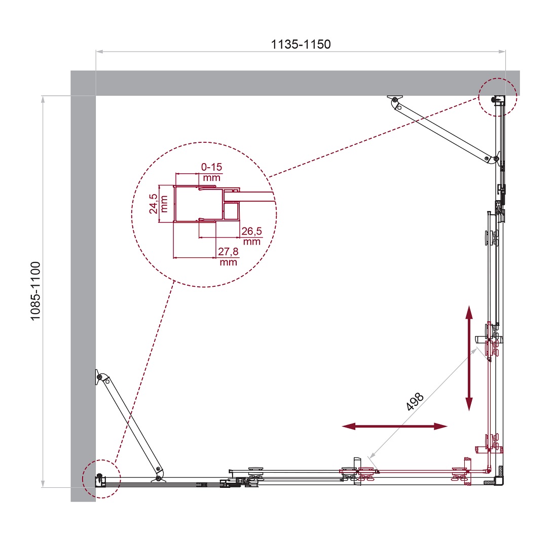 Душевой уголок BelBagno LUCE-AH-22-115/110-C-Cr - Gidratop.ru изображение