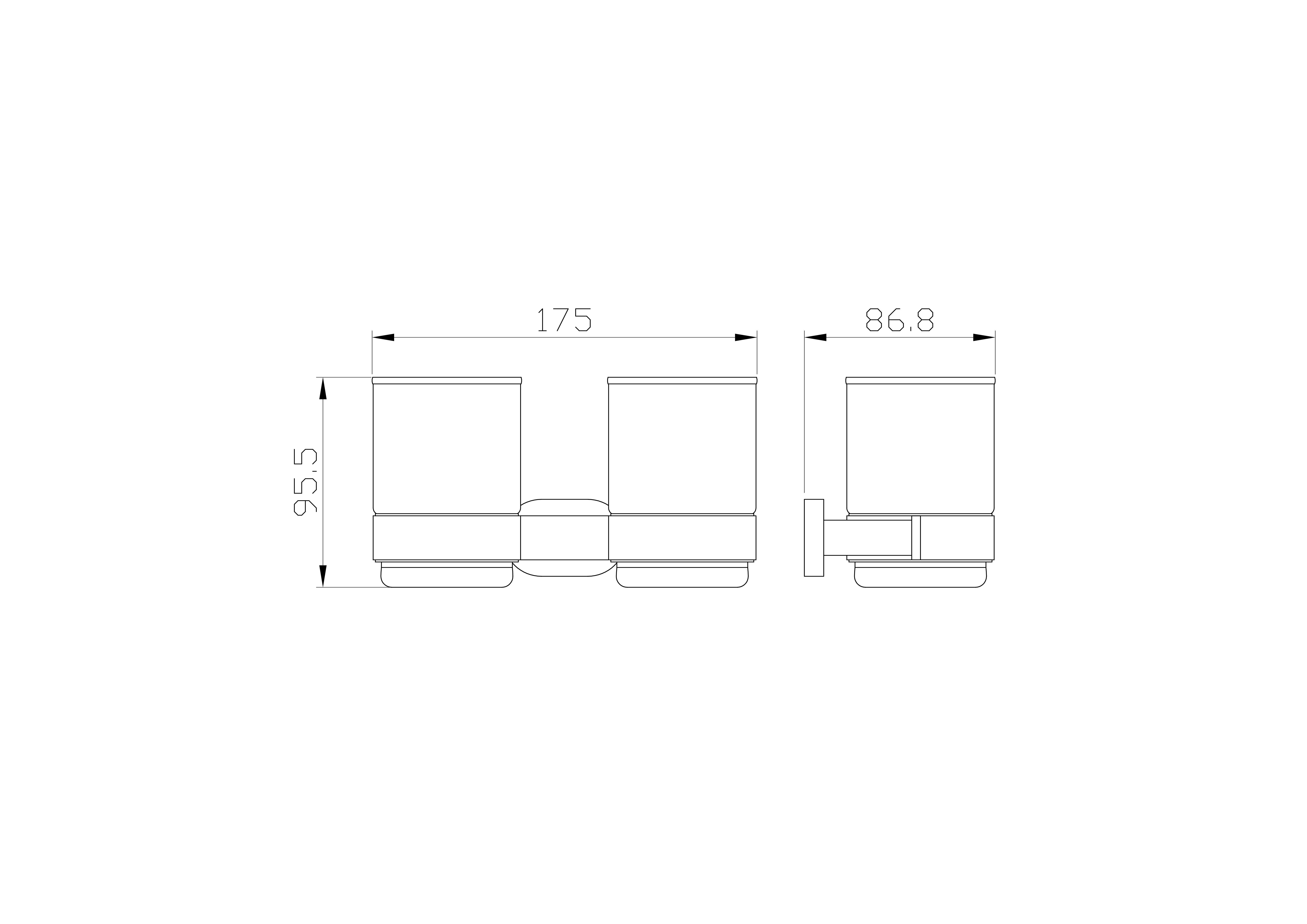 Два стакана для зубных щеток с держателем WONZON & WOGHAND FIRST, Хром (WW-8428) - Gidratop.ru изображение