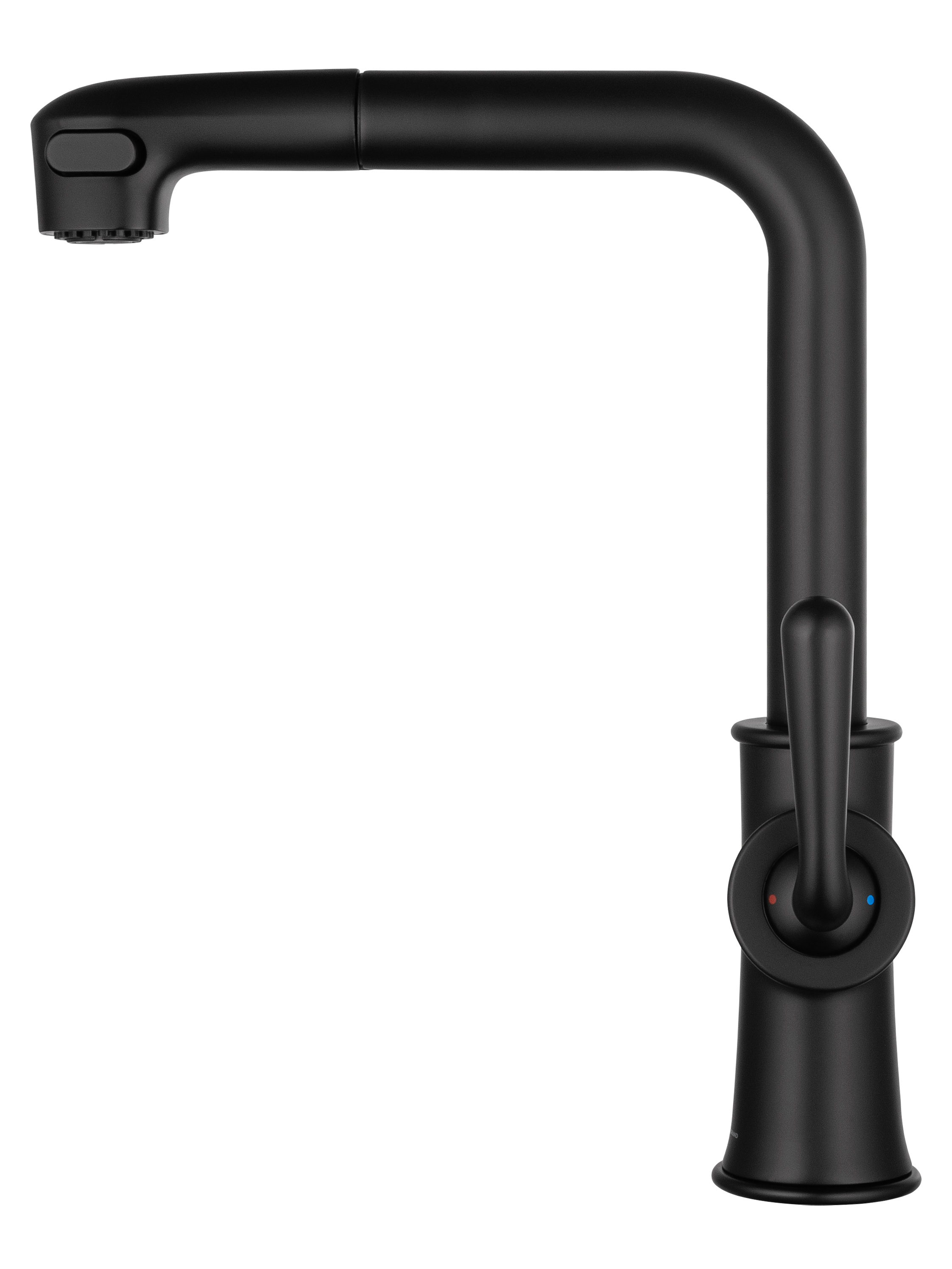 Смеситель для кухни с выдвижным изливом WONZON & WOGHAND, Черный матовый (WW-88439008A-MB) - Gidratop.ru изображение