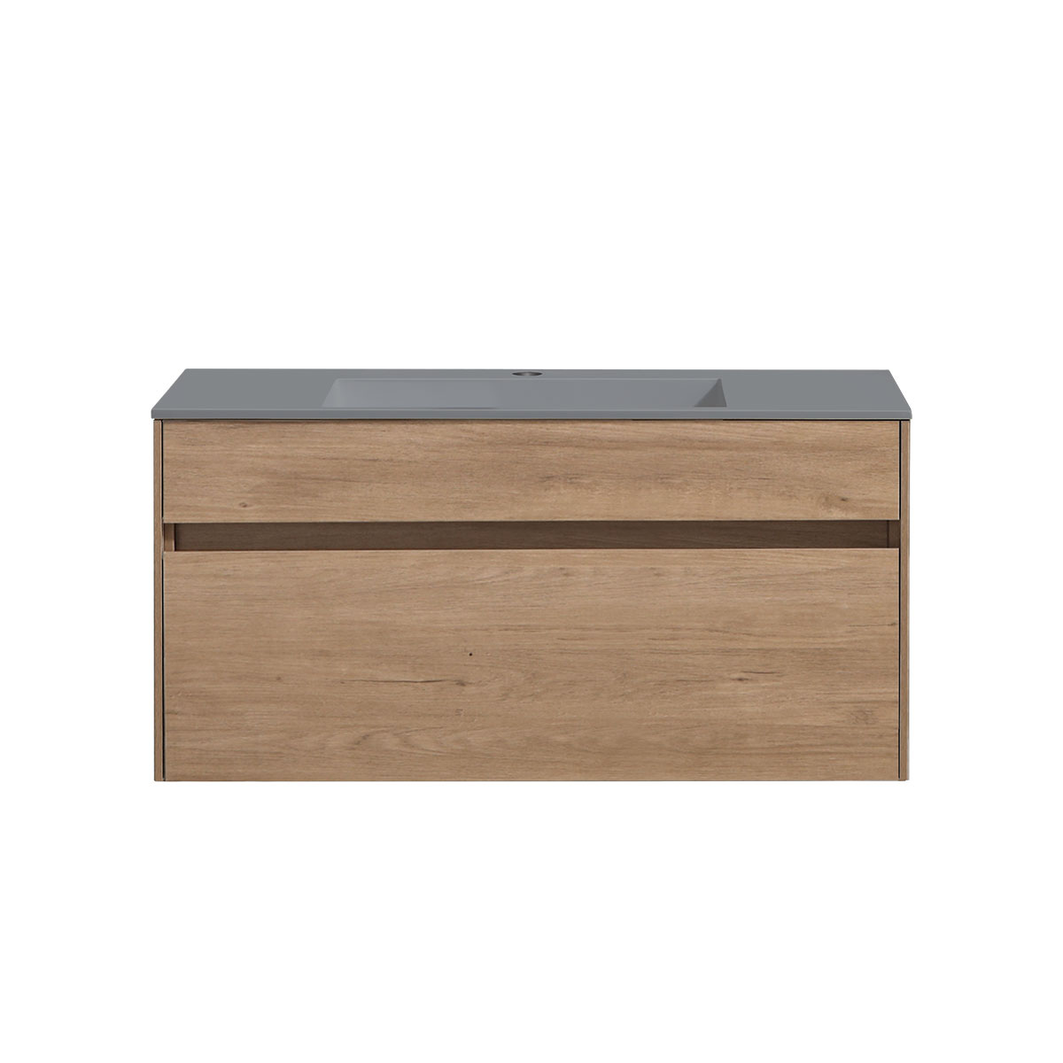 База под раковину Chiara 1000 подвесная, 1 выкатной ящик soft-close, N.Oak - Gidratop.ru изображение