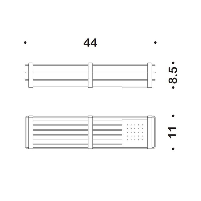 Colombo Complimenti Двойная металлическая полка, цвет: PVD золото матовое - Gidratop.ru изображение