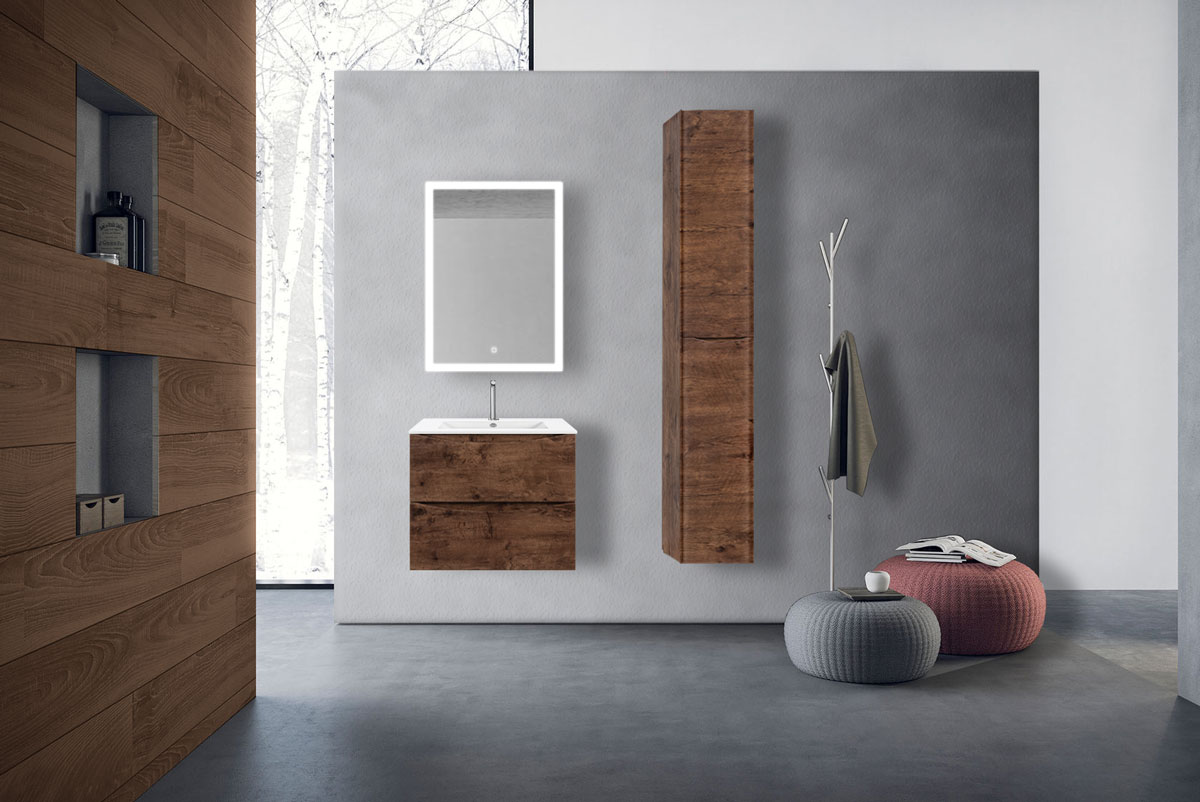 База под керамическую раковину Mia 600 подвесная, 2 выкатных ящика soft close, R.Wood - Gidratop.ru изображение