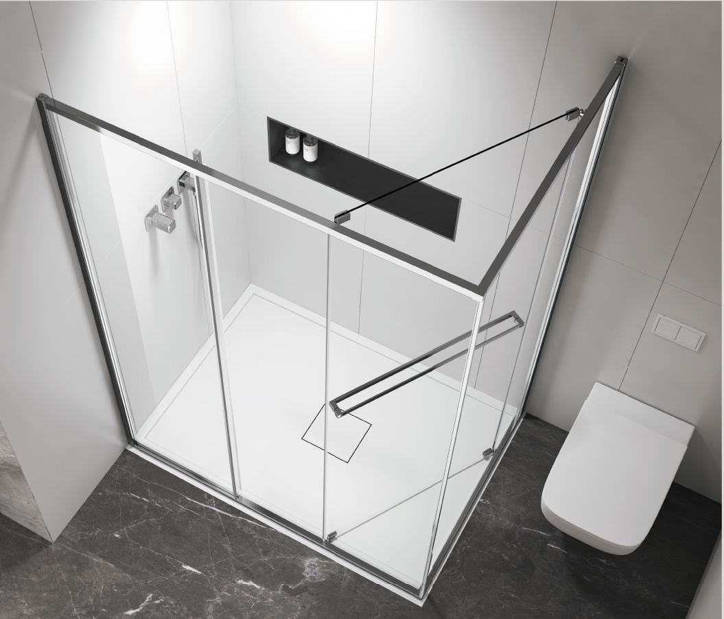 Душевой уголок Tesi VSRW-7TS9012CL, 1200*900, хром, стекло прозрачное - Gidratop.ru изображение
