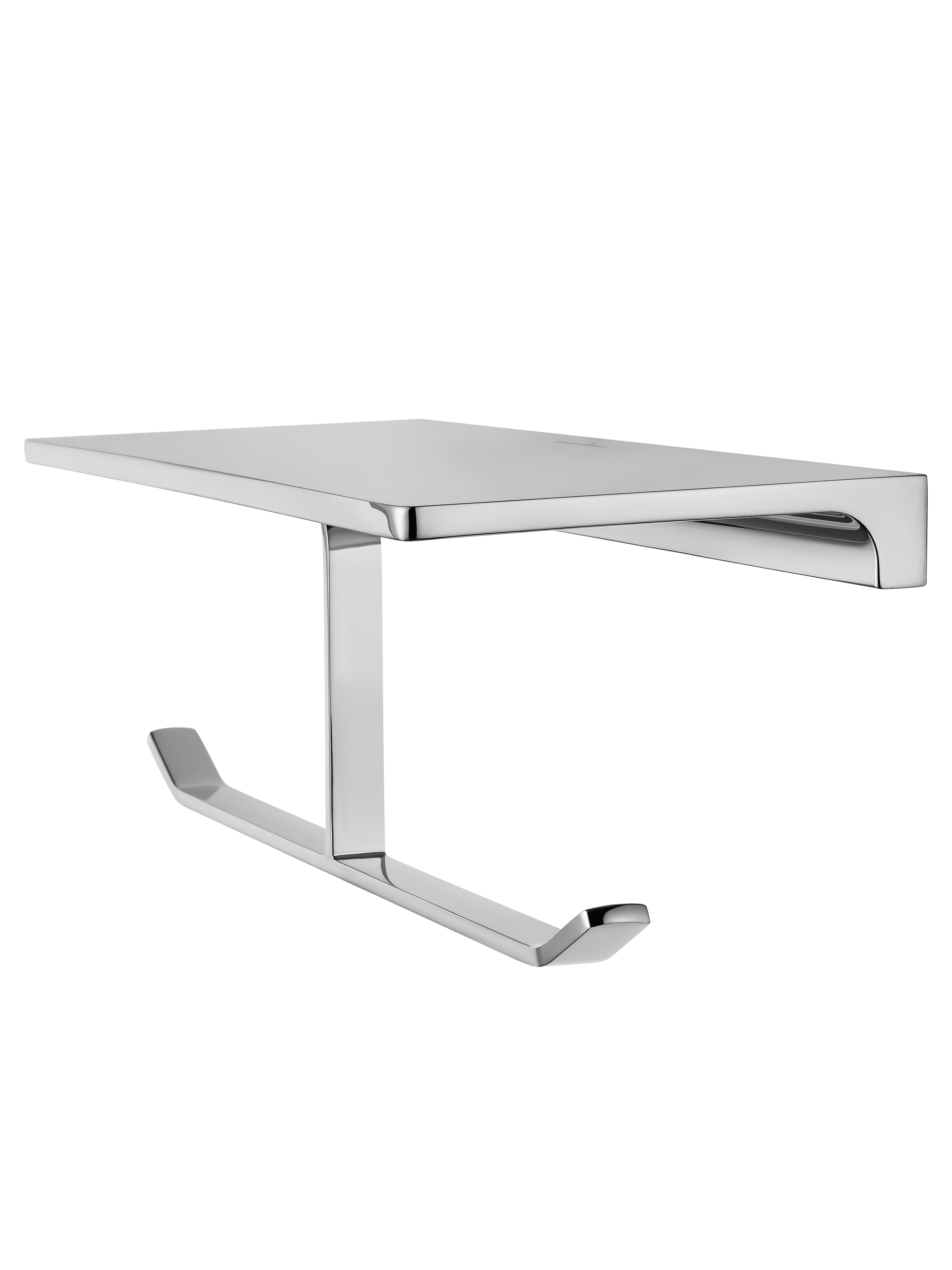 Двойной держатель для туалетной бумаги с полкой WONZON & WOGHAND ECLIPSE, Хром (WW-9156) - Gidratop.ru изображение