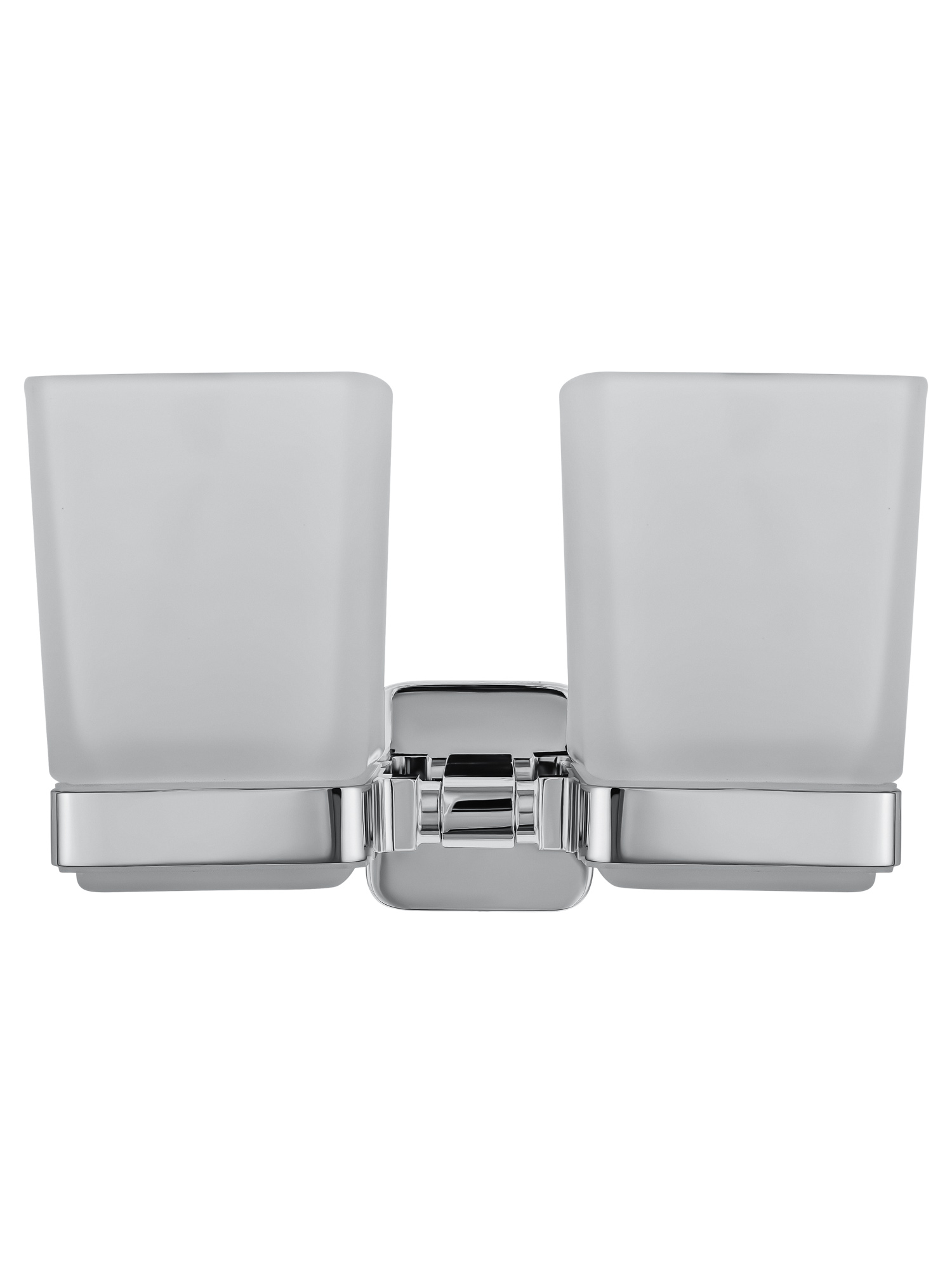 Два стакана для зубных щеток с держателем WONZON & WOGHAND STILL, Хром (WW-6628) - Gidratop.ru изображение