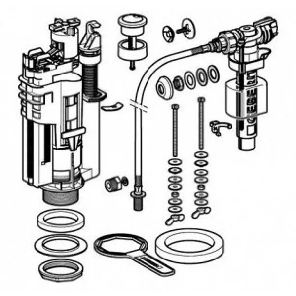 Механизм для бачка сливной и заливной Geberit Impuls Type 290 283.313.21.2 - Gidratop.ru изображение