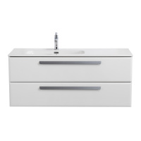 ECO-CER-N База под раковину подвесная с двумя выкатными ящиками, левосторонняя, Bianco Lucido, 1200x457x500, ECO-CER-N-1200-2C-SO-BL-L - Gidratop.ru изображение