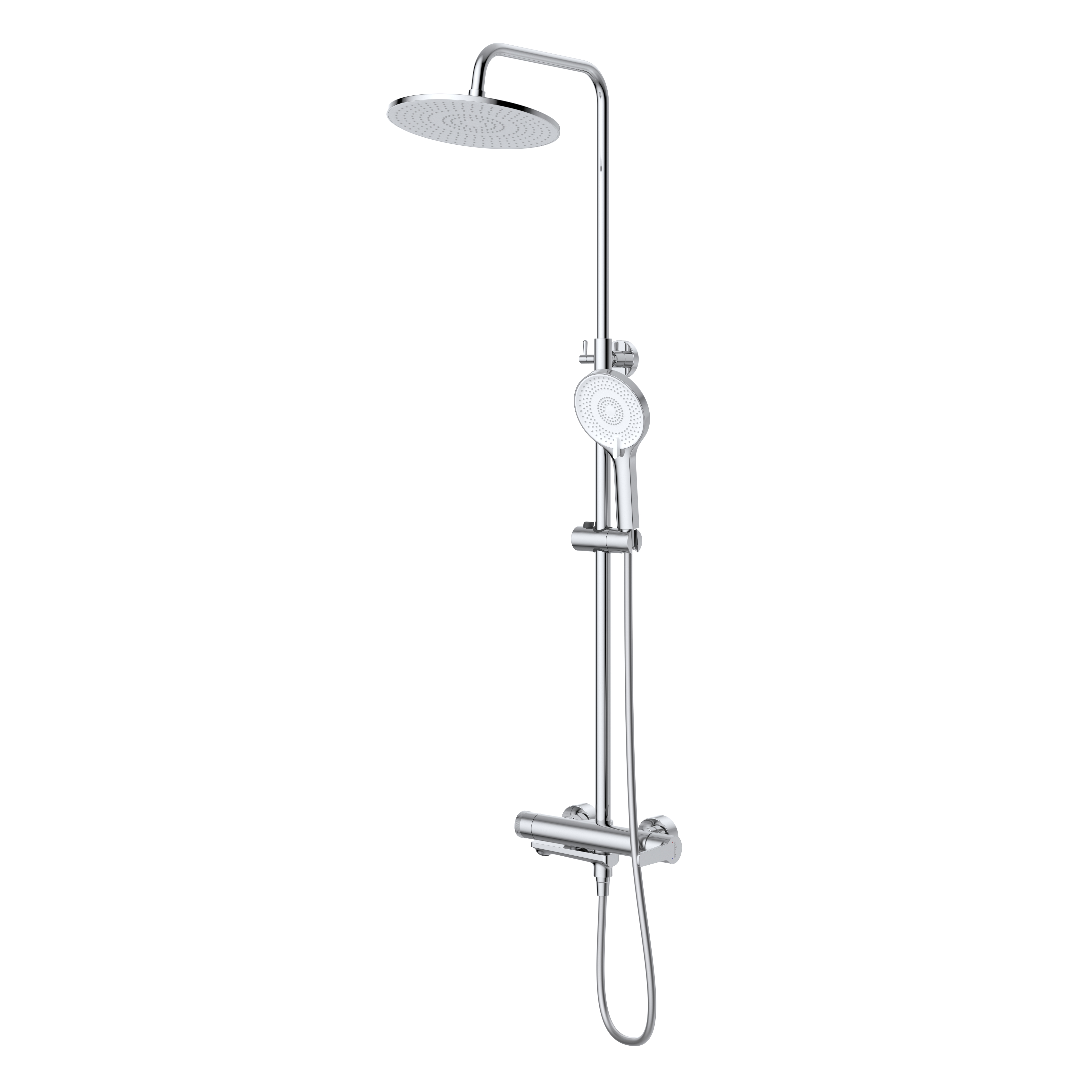 LUX-CVD-01 Душевая стойка со смесителем и изливом, хром - Gidratop.ru изображение