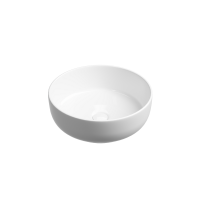 Раковина накладная Taycan, круглая, диаметр 375 мм, высота 140 мм, белая - Gidratop.ru изображение