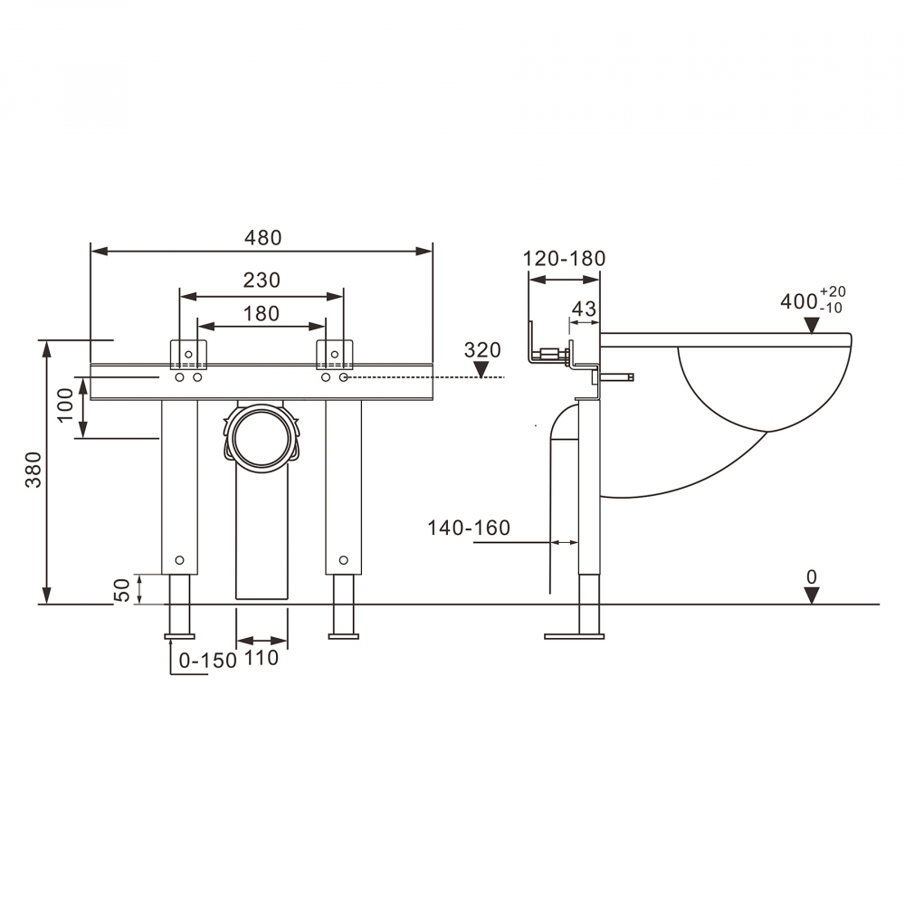 Инсталляция ABBER AC0102P для подвесного унитаза с импульсным смывом - Gidratop.ru изображение