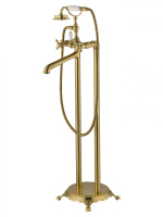 Смеситель для ванны напольного монтажа WONZON & WOGHAND RETRO, Брашированное золото (WW-88649020-BG) - Gidratop.ru изображение