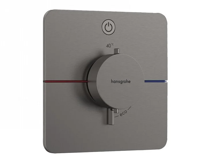 Смеситель Hansgrohe ShowerSelect Comfort Q, 15581340, для душа, термостатический, шлифованный черный хром - Gidratop.ru изображение