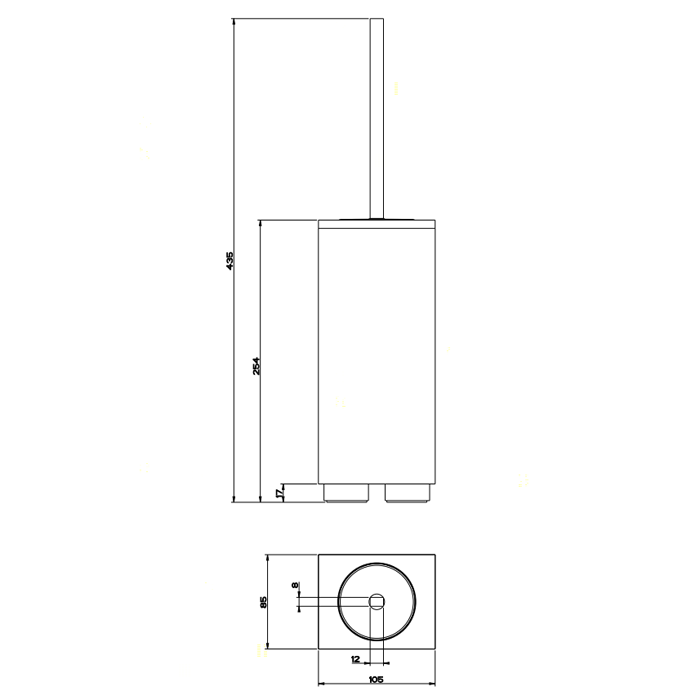 Gessi Rettangolo ершик для унитаза напольный, цвет: хром/белый - Gidratop.ru изображение