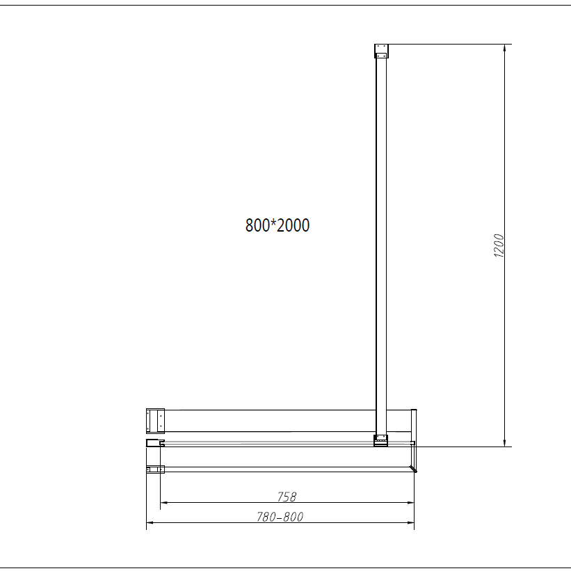 Душевая перегородка Walk-In HR VSW-4HR800CLG, 800*2000, брашированное золото, стекло прозрачное - Gidratop.ru изображение