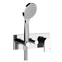 Gessi Emporio Via manzoni внешние части для встр. однорычажного смесителя на 2 позиции с переключателем, подводом воды и держателем лейки, душевойлейк - Gidratop.ru изображение