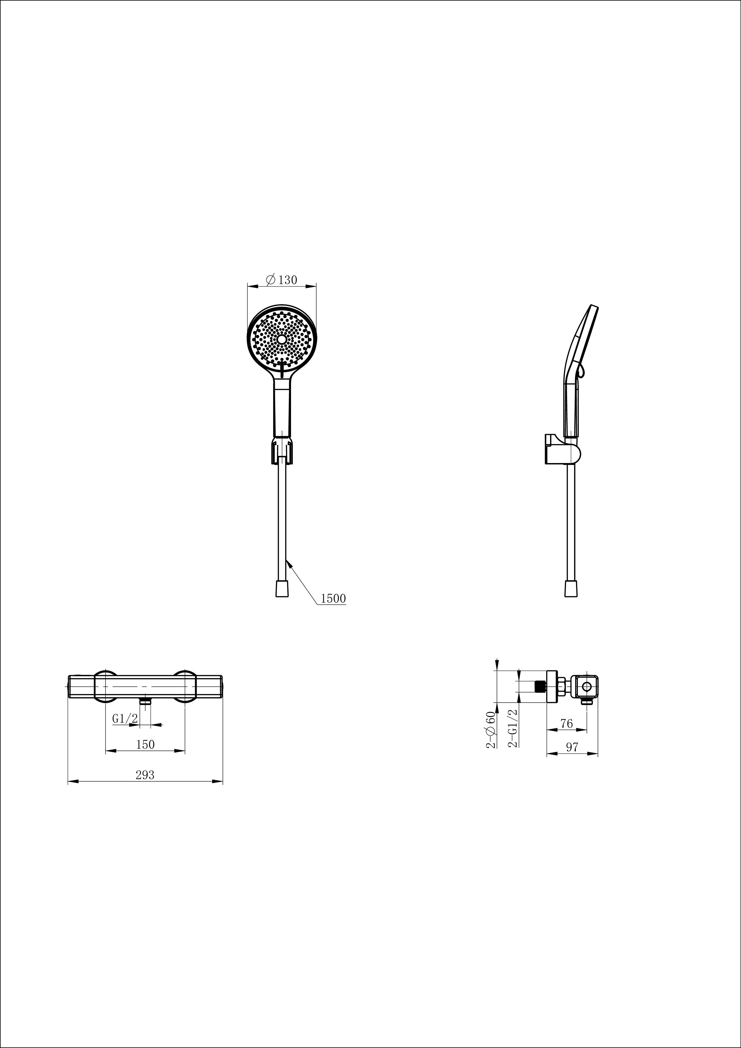 Смеситель для душа с термостатом WONZON & WOGHAND STAY 2, Черный матовый (WW-B2016-A-MB) - Gidratop.ru изображение