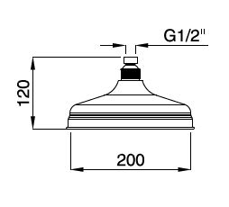 CZR-U-SP8-20-03/24 Верхний душ, диаметр 20 см, исполнение золото 24 карат - Gidratop.ru изображение