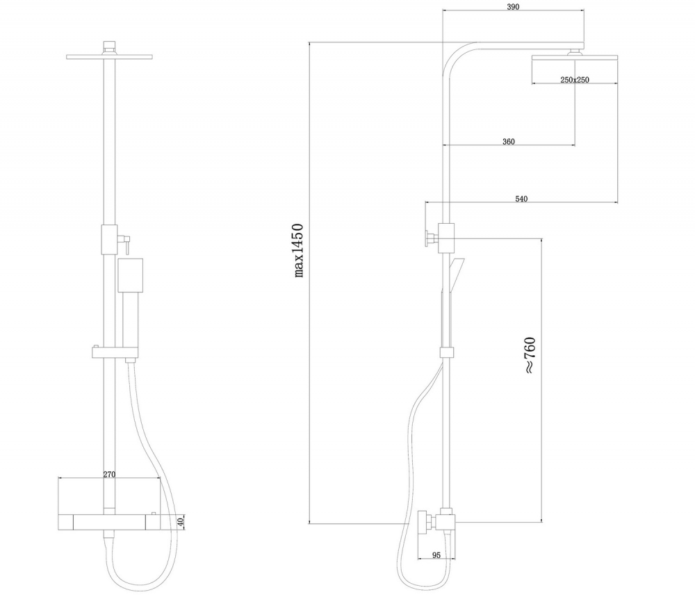 Душевая стойка ABBER Daheim AF8260WL с термостатом без излива, белый матовый - Gidratop.ru изображение