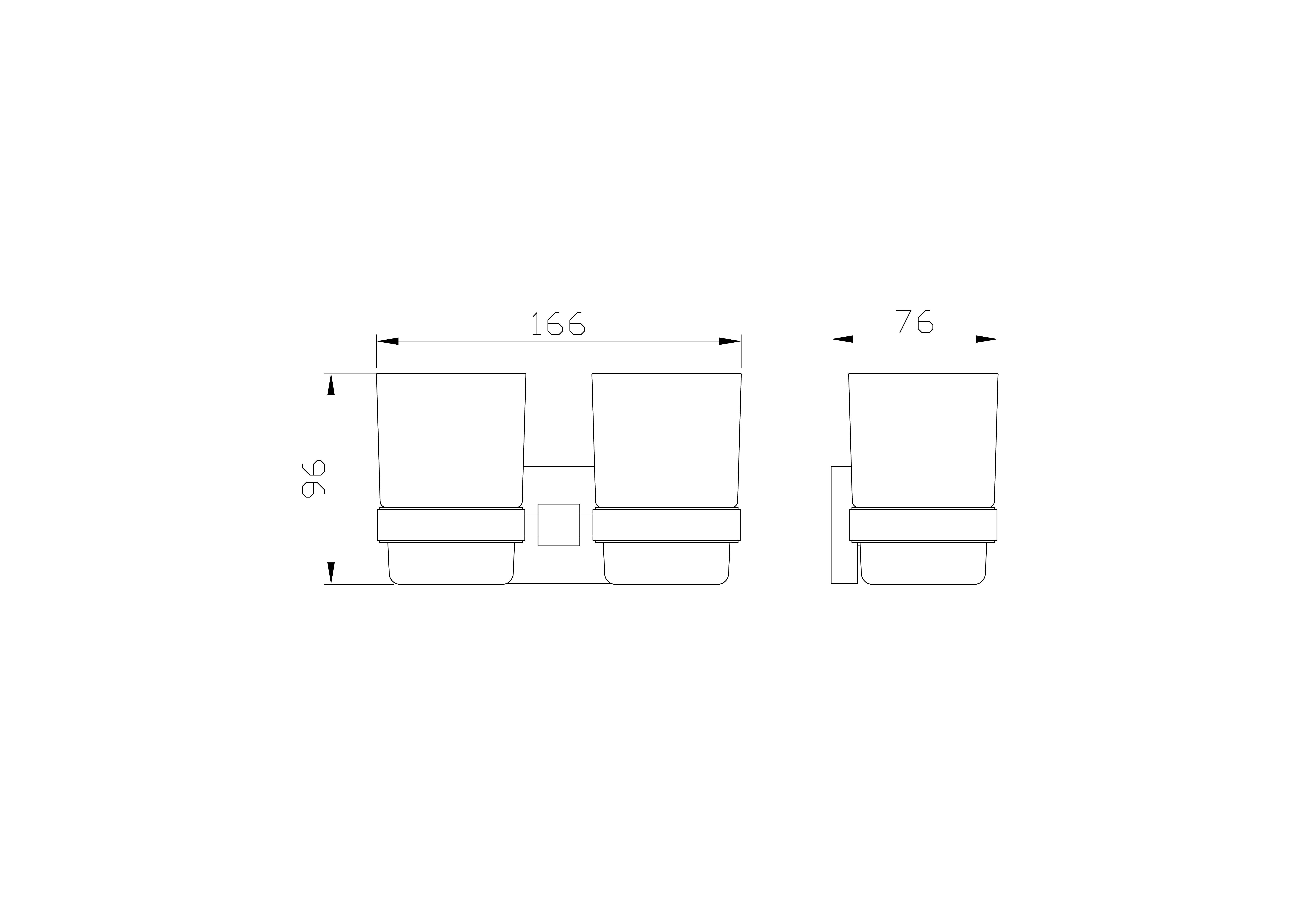 Два стакана для зубных щеток с держателем WONZON & WOGHAND POLO, Хром (WW-8928) - Gidratop.ru изображение