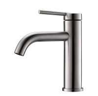 ETNA Смеситель для раковины без донного клапана, нержавеющая сталь, исполнение сатин ETN-LVM2-IN - Gidratop.ru изображение