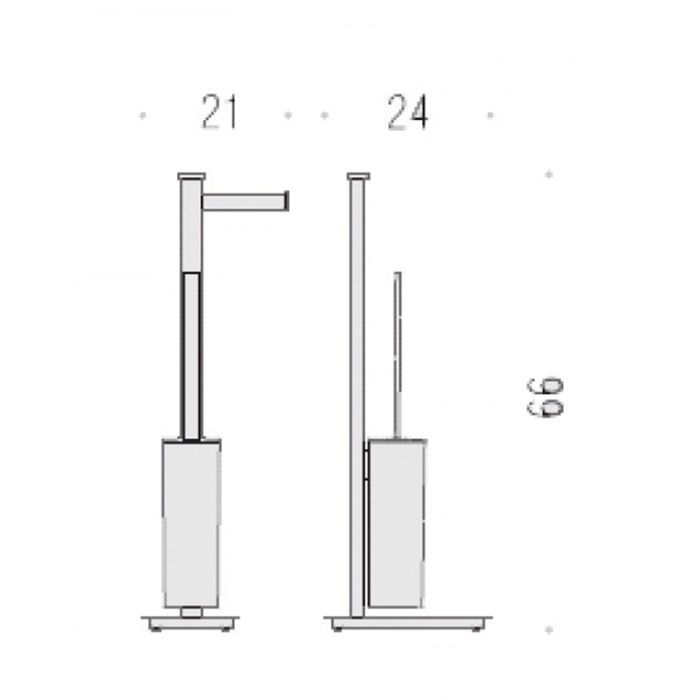 Colombo Units Напольная стойка с держателем т/б и ершом, DX, цвет: хром - Gidratop.ru изображение