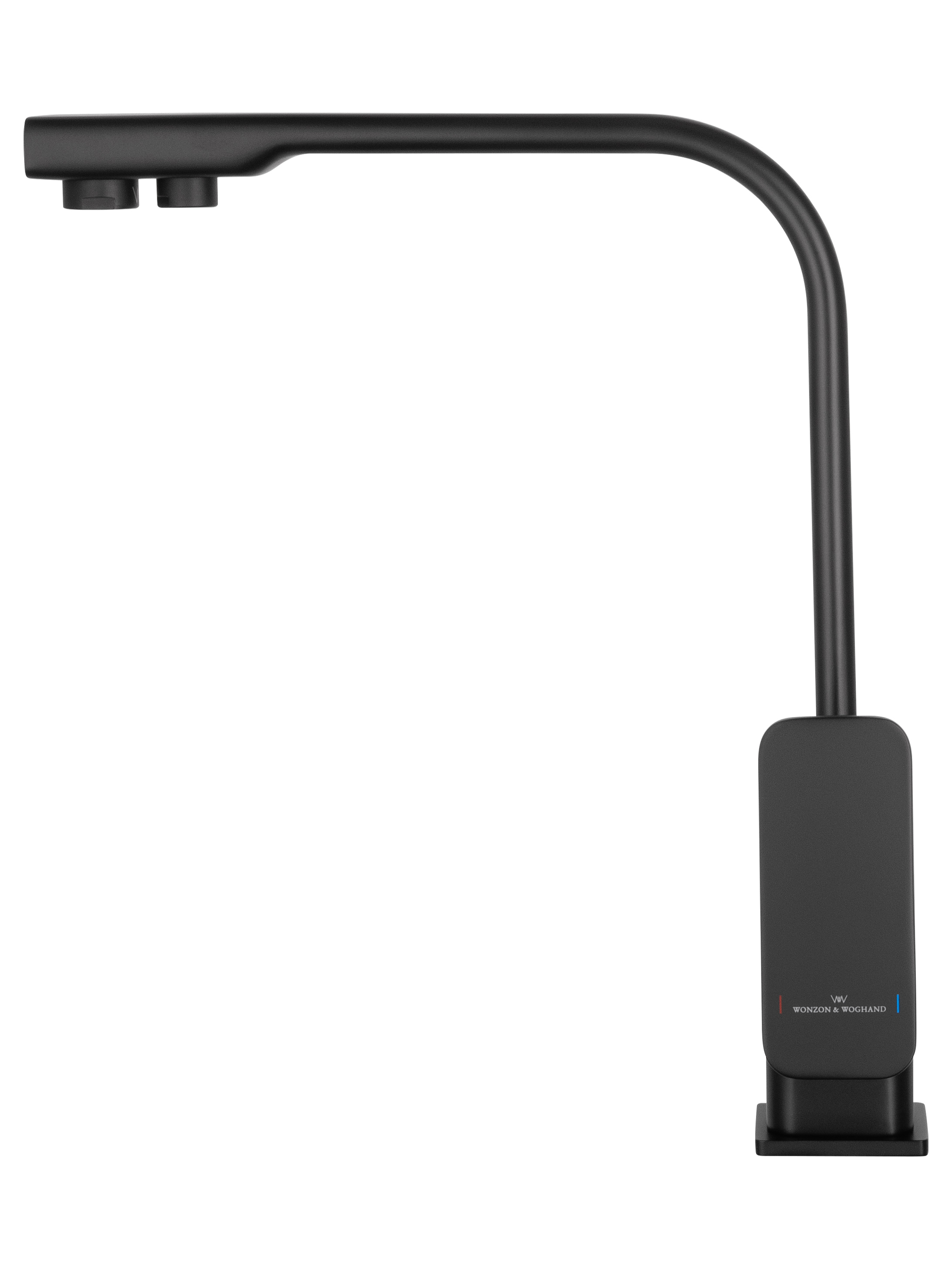 Смеситель для кухни с подключением фильтра WONZON & WOGHAND, Черный матовый (WW-88458004-MB) - Gidratop.ru изображение