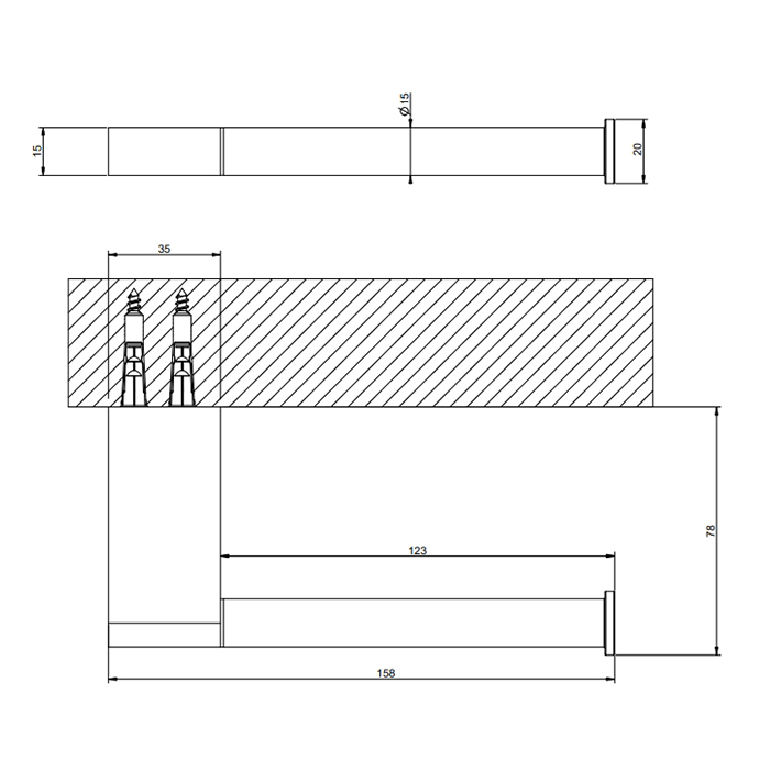GESSI INCISO настенный держатель для туалетной бумаги, цвет Black Metal Brushed PVD - Gidratop.ru изображение