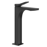 GESSI Rilievo смеситель для раковины на 1 отв. без донного клапана  h=301мм, излив 159мм , цвет: nero XL - Gidratop.ru изображение