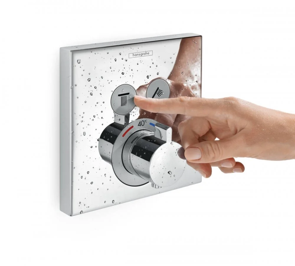 Смеситель Hansgrohe ShowerSelect 15763340 для душа, термостатический, шлифованный черный хром - Gidratop.ru изображение