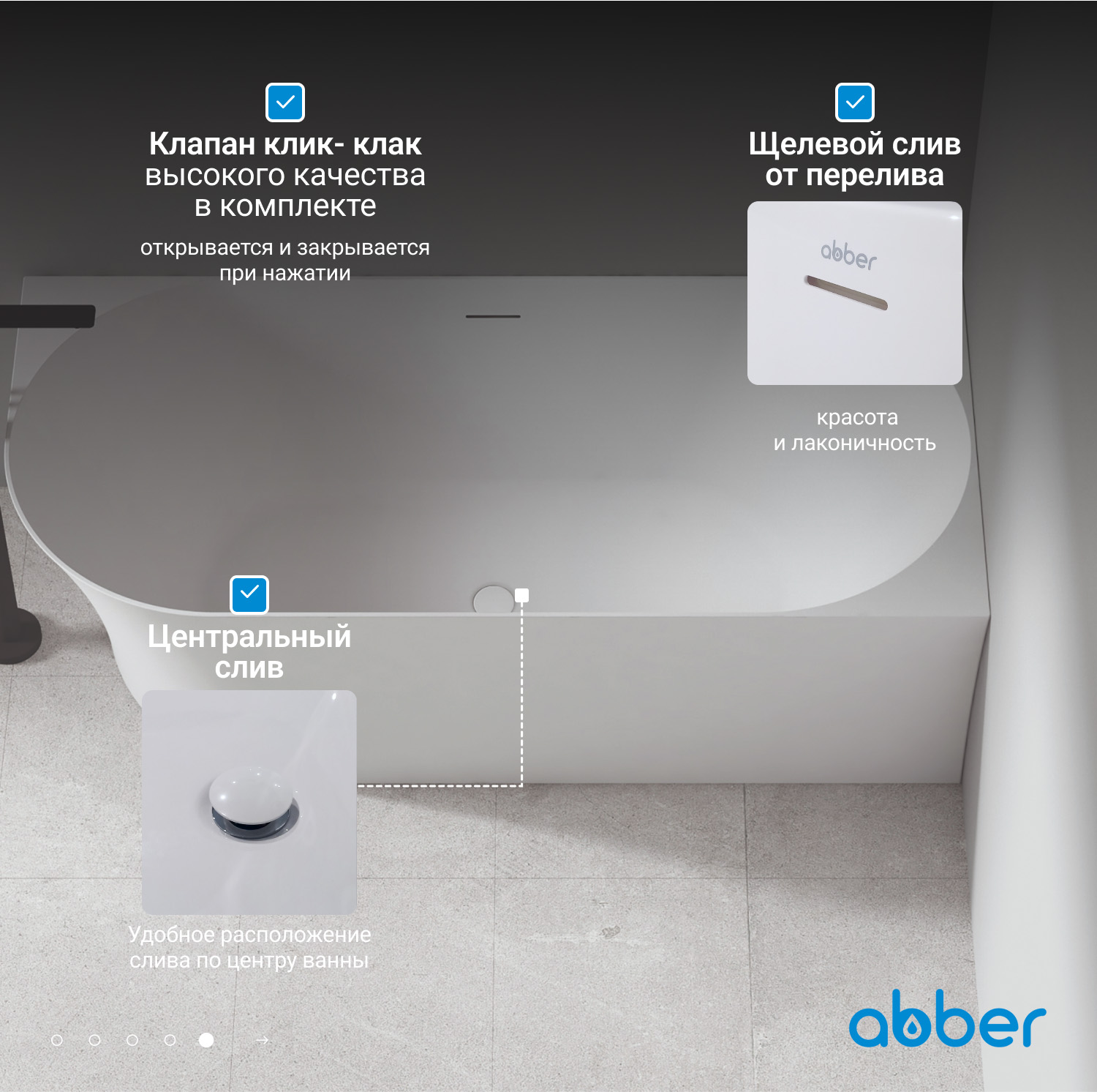 Акриловая ванна ABBER AB9258-1.5 R белая - Gidratop.ru изображение