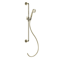 GESSI VENTI20 штанга для душа 800 мм., с ручным душем и шлангом 1500 мм., цвет Brass PVD - Gidratop.ru изображение