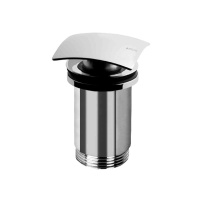 CZR-B-SCQ-01 Донный клапан с квадратной крышкой с системой "Клик-клак" с переливом, исполнение хром - Gidratop.ru изображение