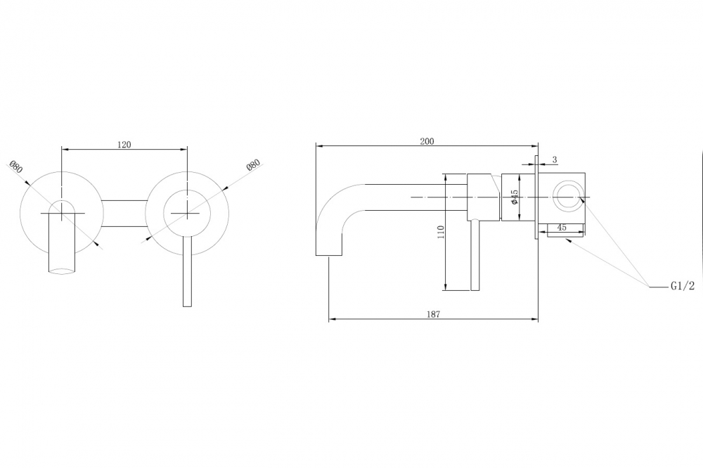 Смеситель ABBER Wasser Kreis AF8112B для раковины скрытого монтажа, черный матовый - Gidratop.ru изображение
