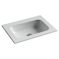 Раковина накладная мебельная Grace прямоугольная, без отверстия  под смеситель,  610x457x137мм, цвет белый, арт. CN7011wx - Gidratop.ru изображение