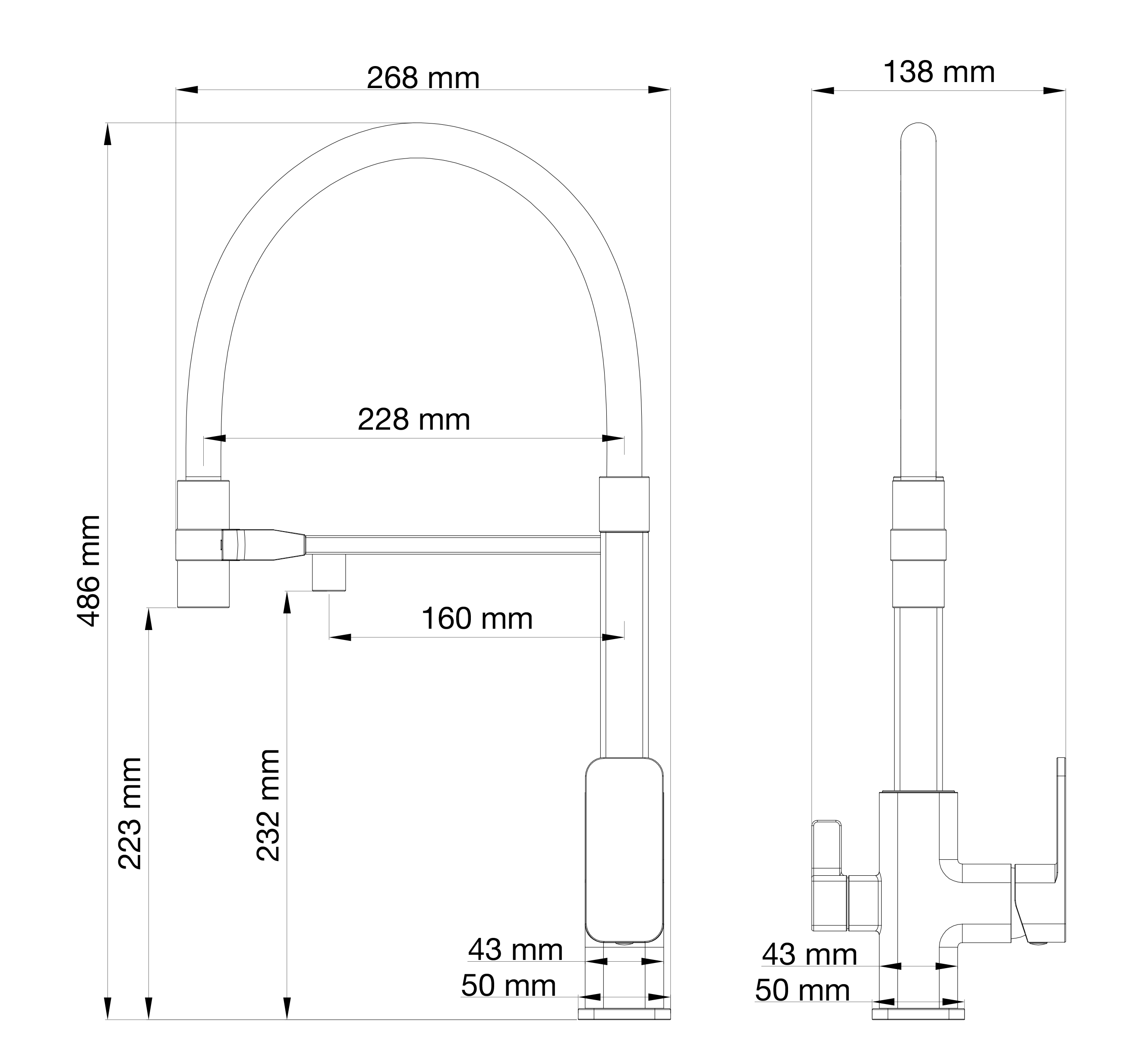 Смеситель для кухни с гибким изливом и подключением фильтра WONZON & WOGHAND, Брашированное золото (WW-88458012-BG（MW)) - Gidratop.ru изображение