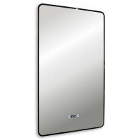 Зеркало ABBER See AG6114SWHB с подсветкой, сенсорный выключатель, диммер, часы, подогрев, черный - Gidratop.ru изображение
