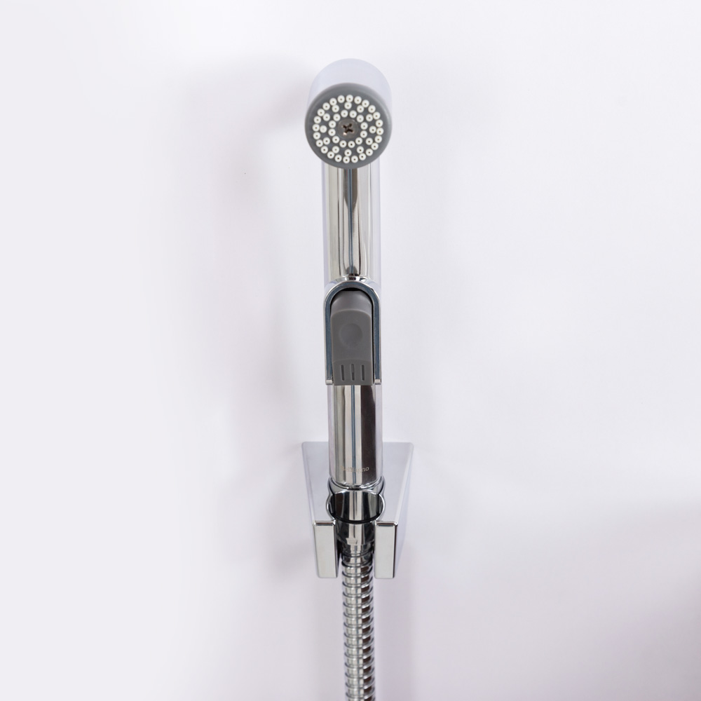 DUE Смеситель для раковины без донного клапана с гигиеническим душем, хром DUE-LVM/HGN-CRM-W0 - Gidratop.ru изображение